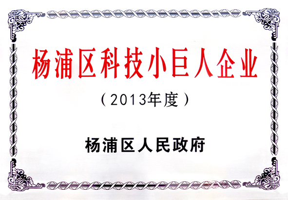 我司荣获“杨浦区科技小巨人企业”称号